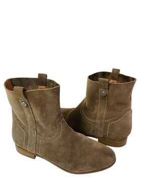 Frye & Co. Sarah Taupe Suede Leather Shortie Ankle Boots Size 7.5
